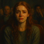 Aesthetic cinematic painting symbolizing catharsis in modern cinema, showing emotional release through tragic storytelling.