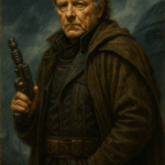 Oil painting of Luthen Rael from Andor, depicting his inner conflict, sacrifice, and revolutionary struggle against the Galactic Empire.