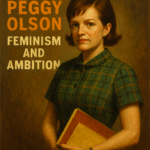 Oil painting of Peggy Olson from Mad Men symbolizing feminism, ambition, and breaking barriers in the 1960s workplace.