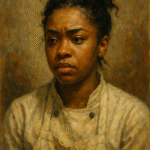 Oil painting portrait of Sydney Adamu from The Bear, showcasing creativity, vulnerability, and emotional resilience in the arts.