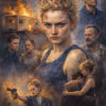 Classical oil painting of Ruth Langmore from Ozark, showing intense expression and emotional conflict, symbolizing loyalty, rage, and trauma within a working-class environment.