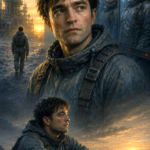 Cinematic oil painting of Mickey Barnes from Mickey 17 exploring self-worth, identity, isolation, and the fear of being replaceable in a futuristic world